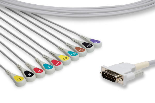Mortara > Burdick Compatible Direct-Connect EKG Cable